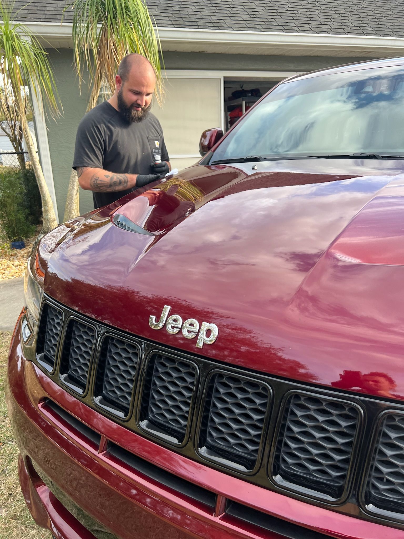 Ceramic coating application in progress
