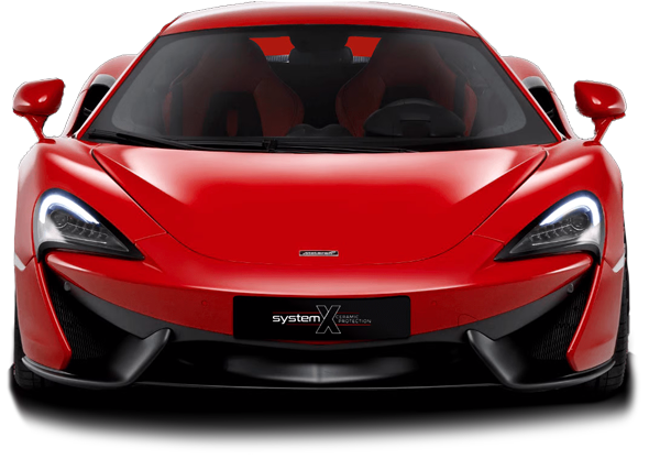 Red sports car protected by System X ceramic coating